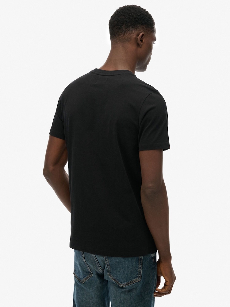 Superdry Black Relaxed British Design T-Shirt - Image 2 of 6 Superdry Black Relaxed British Design T-Shirt - Image 2 of 6
