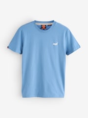 Superdry Ombre Blue Essential Logo Embroidery T-Shirt - Image 4 of 4