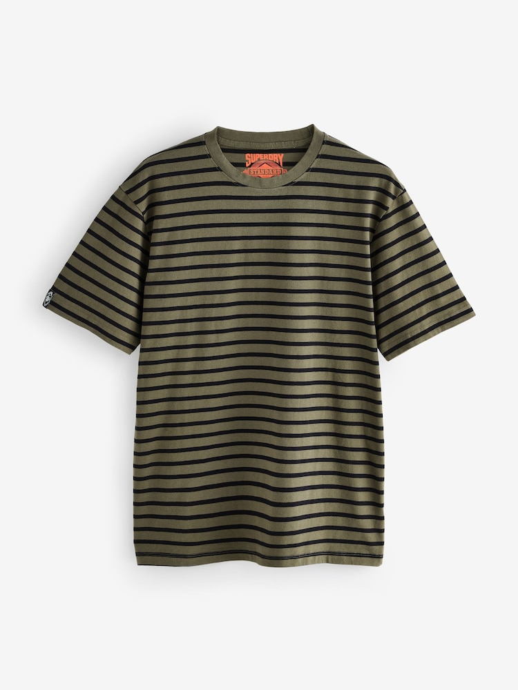 Superdry Green Merchant Stripe T-Shirt - Image 1 of 1