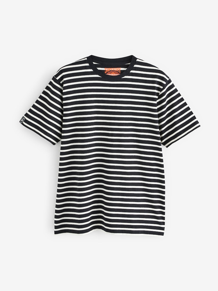 Superdry Black Merchant Stripe T-Shirt - Image 1 of 1