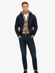 Superdry Blue Essential Logo Zip Hoodie - Image 1 of 6