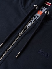Superdry Blue Essential Logo Zip Hoodie - Image 6 of 6