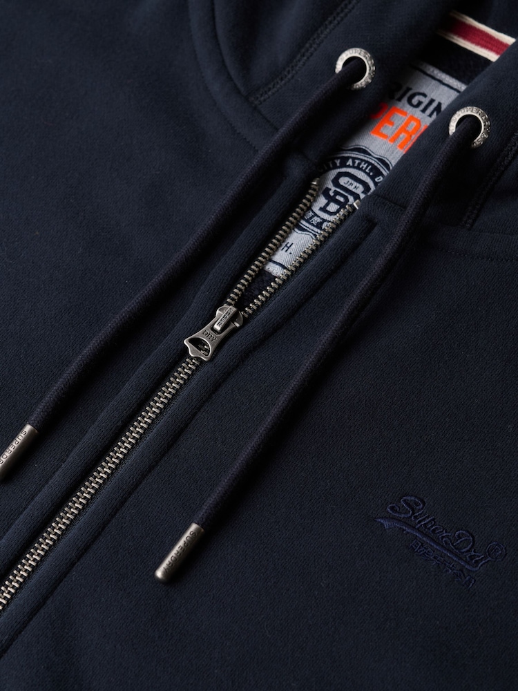 Superdry Blue Essential Logo Zip Hoodie - Image 6 of 6 Superdry Blue Essential Logo Zip Hoodie - Image 6 of 6
