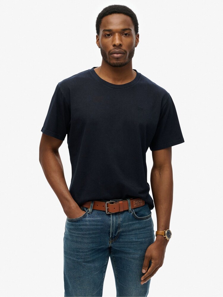 Superdry Blue Essentials Relaxed 100% Cotton T-Shirt - Image 1 of 6