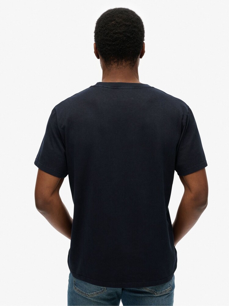 Superdry Blue Essentials Relaxed 100% Cotton T-Shirt - Image 2 of 6