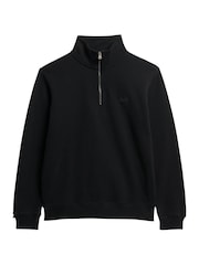 Superdry Black Essential Logo Henley Sweat Top - Image 5 of 6
