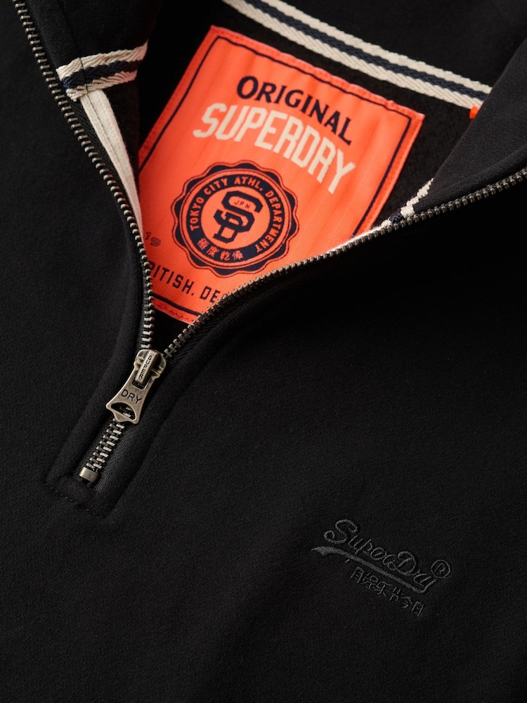 Superdry Navy Blue Knitted Texture Long Sleeve Polo Shirt - Image 5 of 5