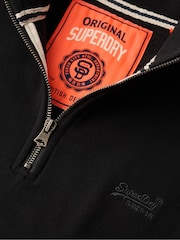 Superdry Black Essential Logo Henley Sweat Top - Image 6 of 6