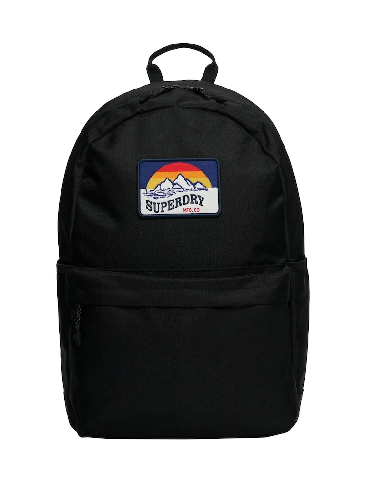 Superdry Black Classic Patch Montana Backpack - Image 1 of 8