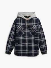 Superdry Blue Surplus Hooded Check Shirt - Image 1 of 1