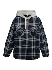 Superdry Blue Surplus Hooded Check Shirt - Image 3 of 4