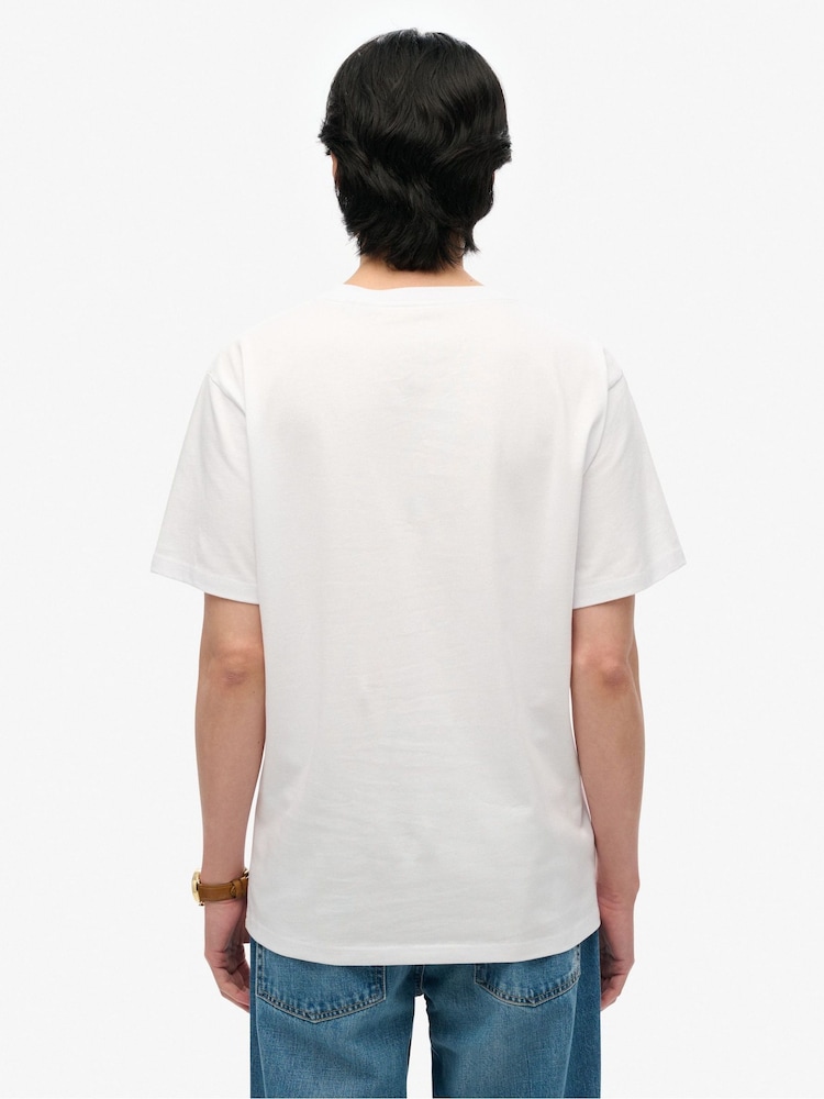 Superdry White Essentials Relaxed 100% Cotton T-Shirt - Image 2 of 6