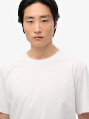 Superdry White Essentials Relaxed 100% Cotton T-Shirt - Image 4 of 6