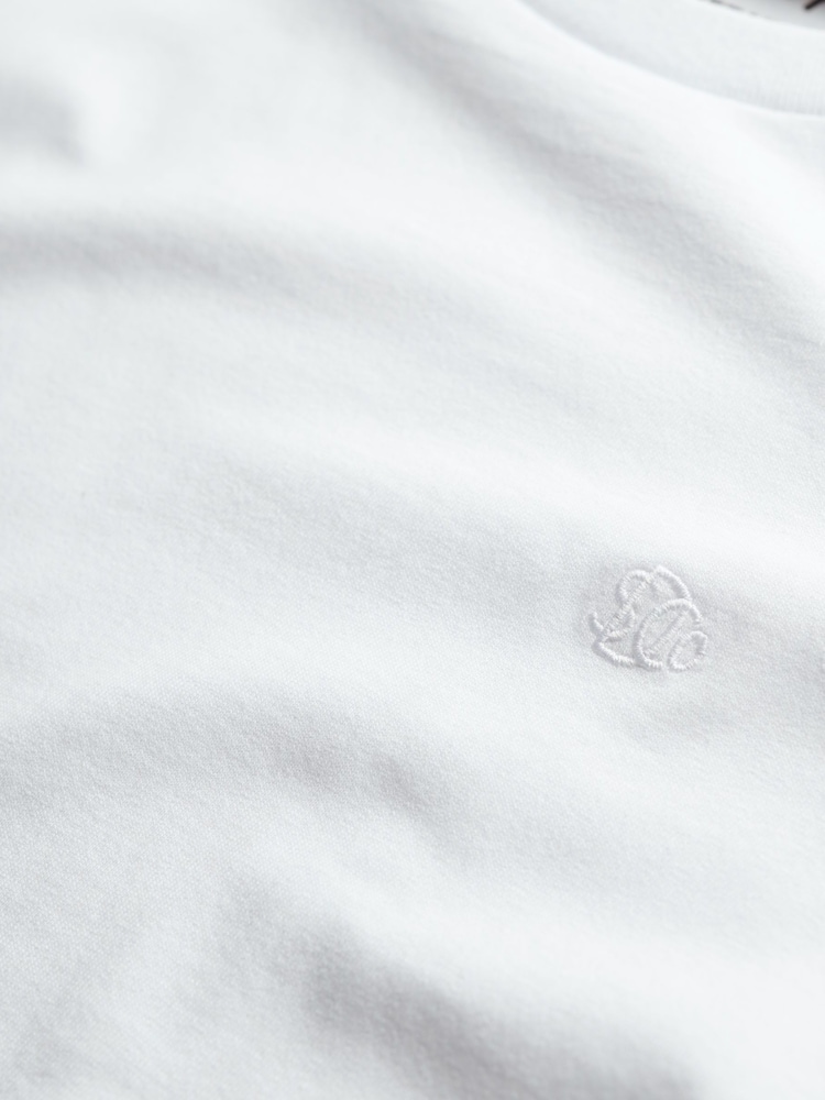 Superdry White Essentials Relaxed 100% Cotton T-Shirt - Image 6 of 6