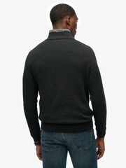 Superdry Grey Essentials Cotton Half Zip Jumper - Image 2 of 6