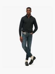 Superdry Grey Essentials Cotton Half Zip Jumper - Image 3 of 6