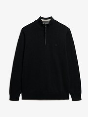 Superdry Grey Essentials Cotton Half Zip Jumper - Image 6 of 6