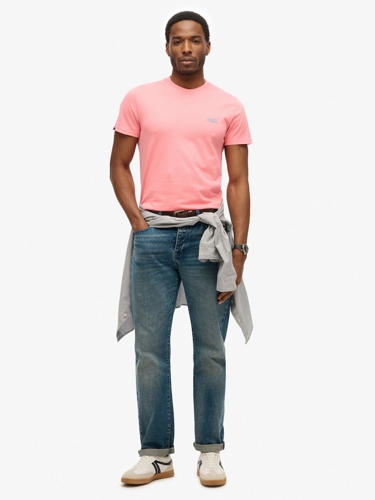 Superdry Pink Essential Logo Embroidery T-Shirt - Image 2 of 5