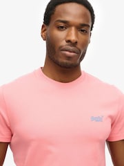 Superdry Pink Essential Logo Embroidery T-Shirt - Image 4 of 5