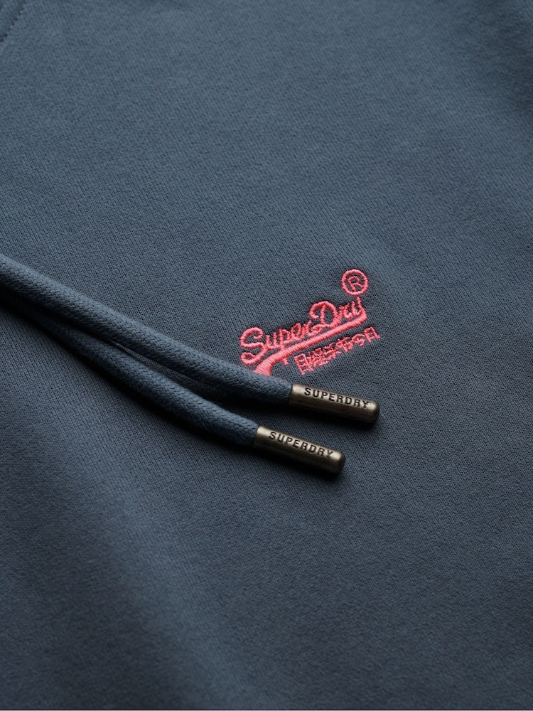 Superdry Navy Blue Essential Loose Fit Logo Hoodie - Image 6 of 6