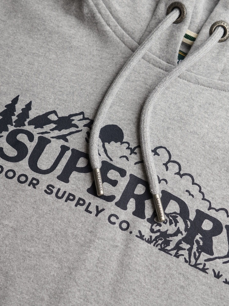Superdry Grey Relaxed Outdoor Scene Hoodie - Image 2 of 2
