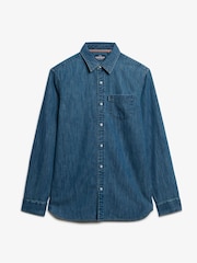 Superdry Blue Essentials Long Sleeve Denim Shirt - Image 1 of 1