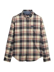 Branco - Camisa de algodão lenhador Superdry - Imagem 1 de 2