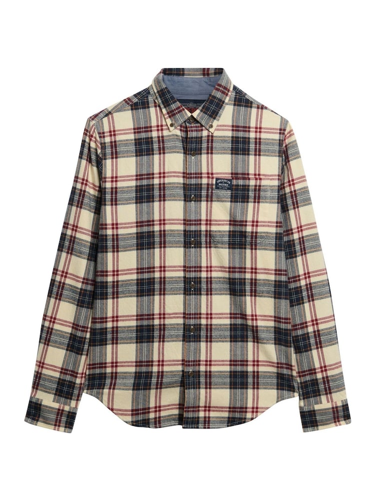 Branco - Camisa de algodão lenhador Superdry - Imagem 1 de 2