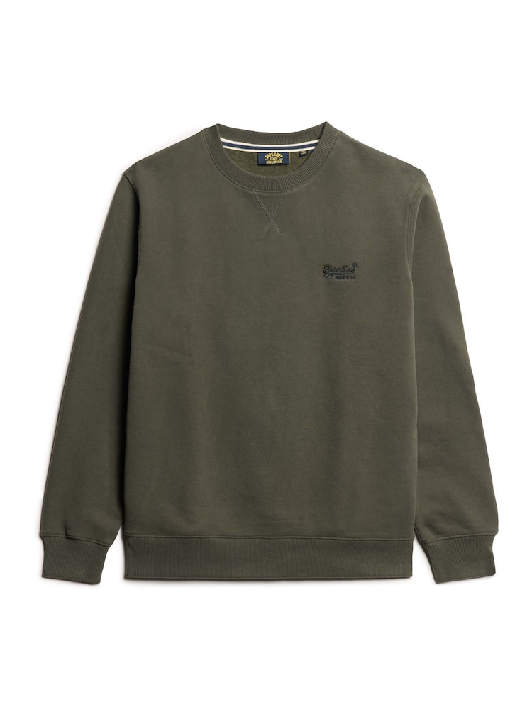 Superdry Green Essential Logo Crew Sweatshirt - Image 6 of 6