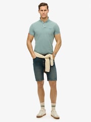Superdry Green Vint Destroy 100% Cotton Polo Shirt - Image 1 of 4