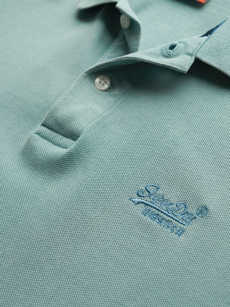 Superdry Green Vint Destroy 100% Cotton Polo Shirt - Image 4 of 4