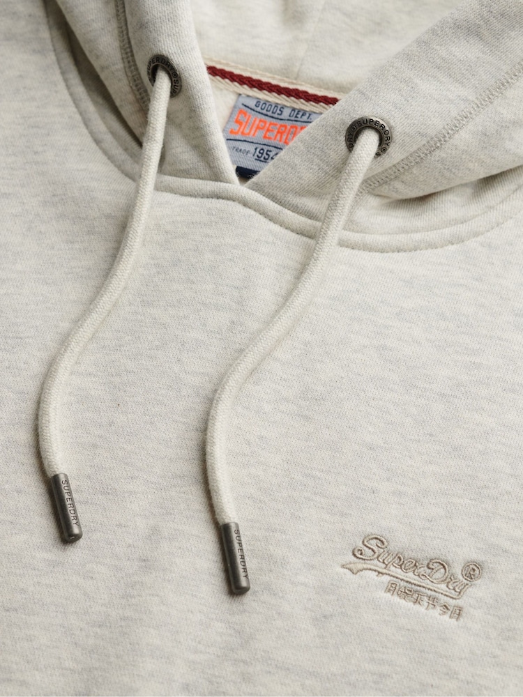 Superdry Light Grey Essential Loose Fit Logo Hoodie - Image 6 of 6 Superdry Light Grey Essential Loose Fit Logo Hoodie - Image 6 of 6