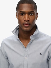 Superdry Blue Classic Oxford Long Sleeve Shirt - Image 3 of 5