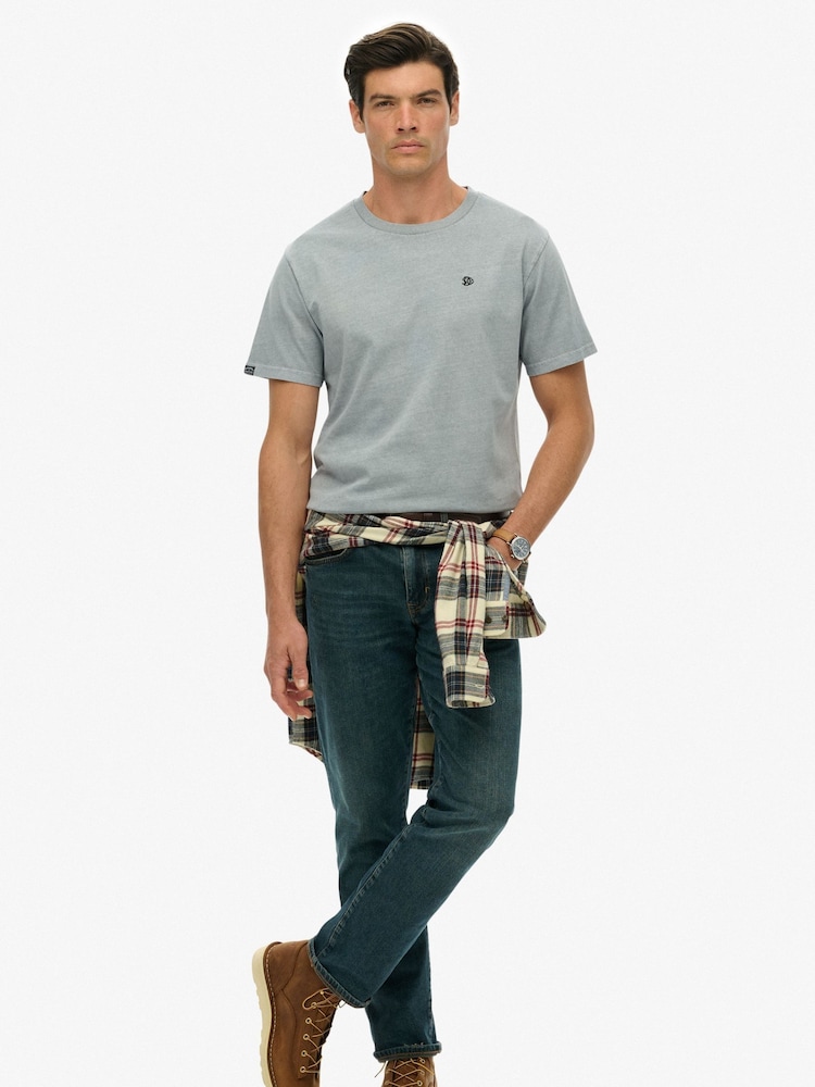 Superdry Navy Blue Essentials Relaxed 100% Cotton T-Shirt - Image 2 of 5