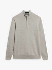 Luz cinzenta - Suéter Superdry Essentials cotton Meio Zíper - Imagem 1 de 1