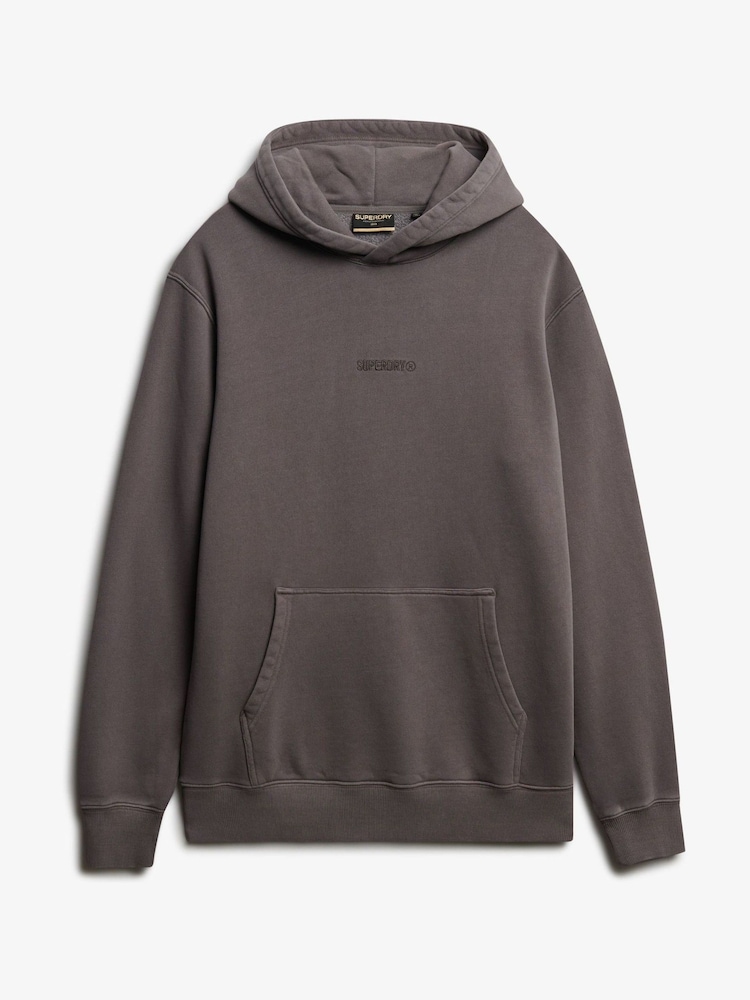 Superdry Grey Micro Logo Hoodie - Image 1 of 2 Superdry Grey Micro Logo Hoodie - Image 1 of 2