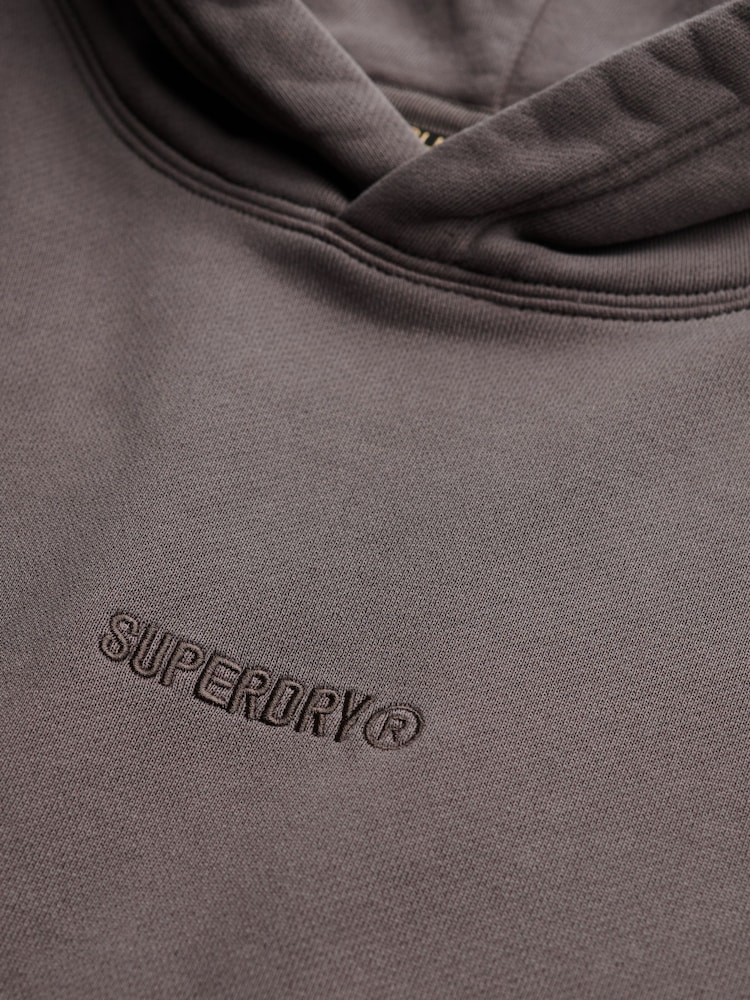 Superdry Grey Micro Logo Hoodie - Image 2 of 2 Superdry Grey Micro Logo Hoodie - Image 2 of 2