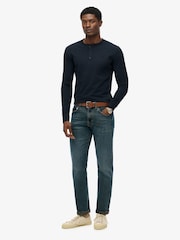 Superdry Blue Classic Essential Grandad T-Shirt - Image 2 of 5