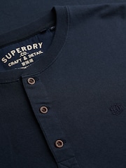 Superdry Blue Classic Essential Grandad T-Shirt - Image 5 of 5