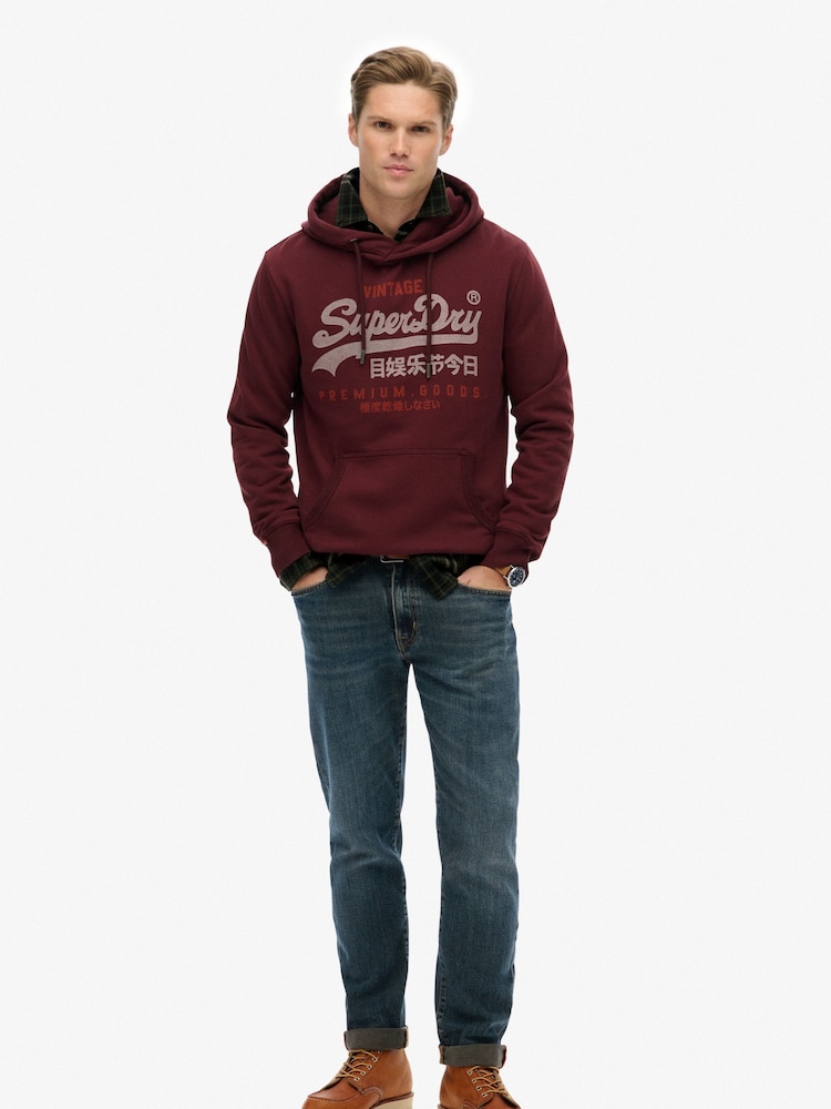 Superdry Red Vintage Logo Duo Classic Hoodie - Image 2 of 6