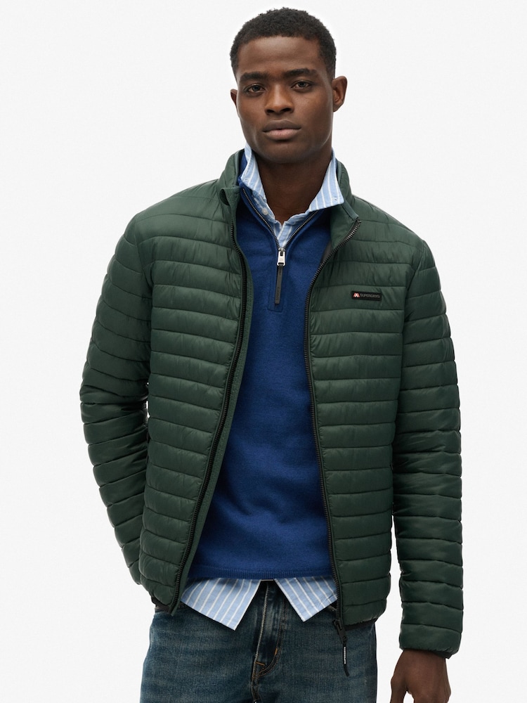 Superdry Green Fuji Lite Padded Jacket - Image 2 of 7 Superdry Green Fuji Lite Padded Jacket - Image 2 of 7