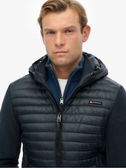 Superdry Blue Hood Storm Fleece Hybrid Jacket - Image 3 of 6