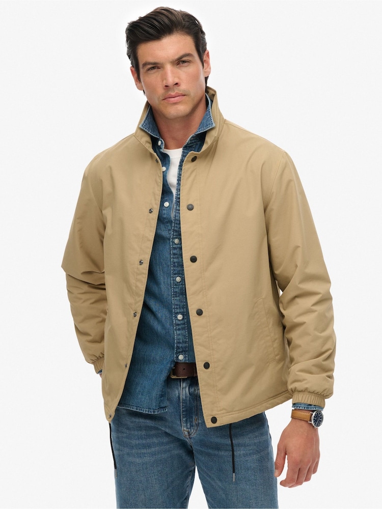 Superdry Brown Nylon Coach Jacket - Image 1 of 5 Superdry Brown Nylon Coach Jacket - Image 1 of 5