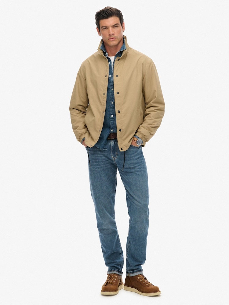 Superdry Brown Nylon Coach Jacket - Image 2 of 5 Superdry Brown Nylon Coach Jacket - Image 2 of 5