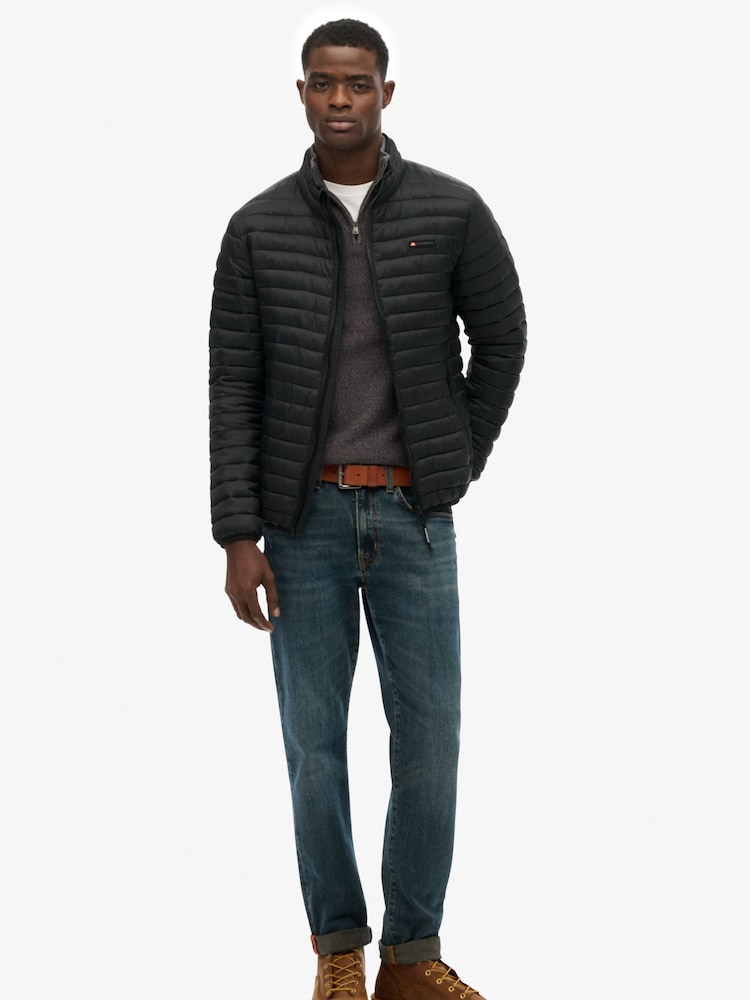 Superdry Black Fuji Lite Padded Jacket - Image 2 of 6 Superdry Black Fuji Lite Padded Jacket - Image 2 of 6