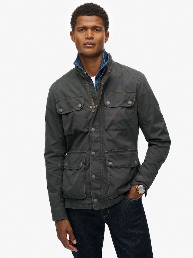 Superdry Black Estate 4 Pocket Jacket - Image 2 of 6