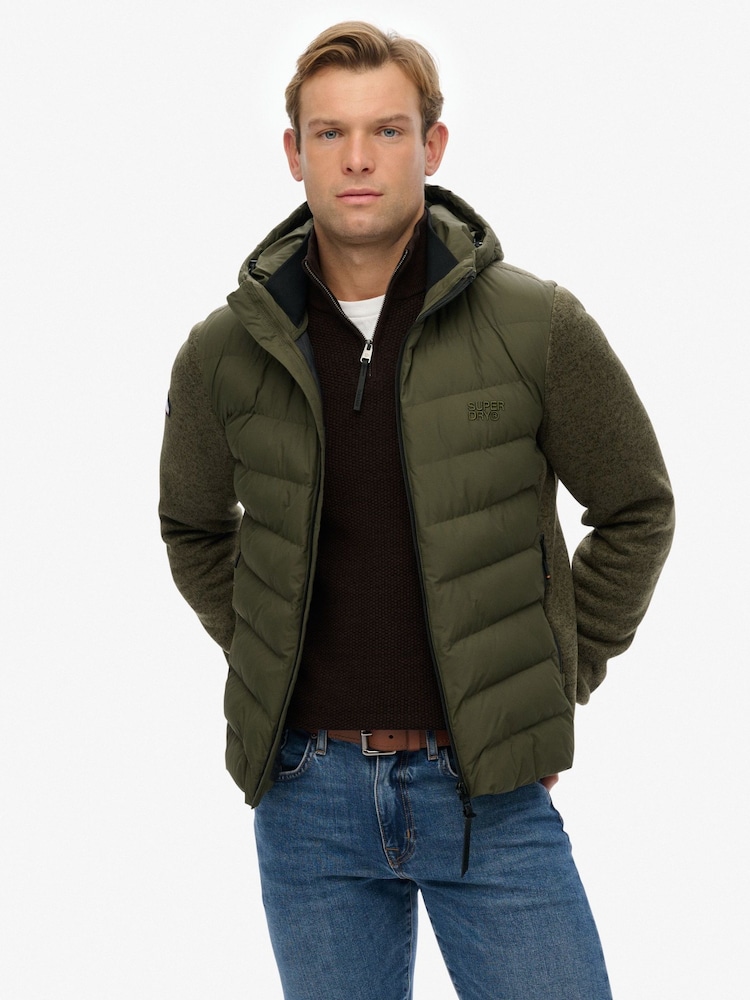Chaqueta híbrida de punto Storm con capucha de Superdry - Imagen 1 de 7