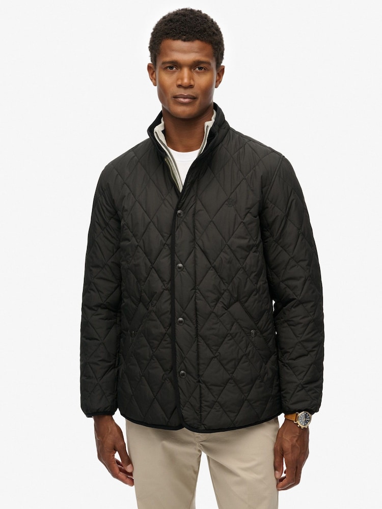 Superdry Black Quilted Estate Jacket - Image 1 of 8
