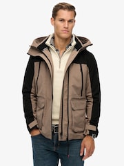 Superdry Grey Hooded Ultimate Embroidered Windbreaker - Image 1 of 6