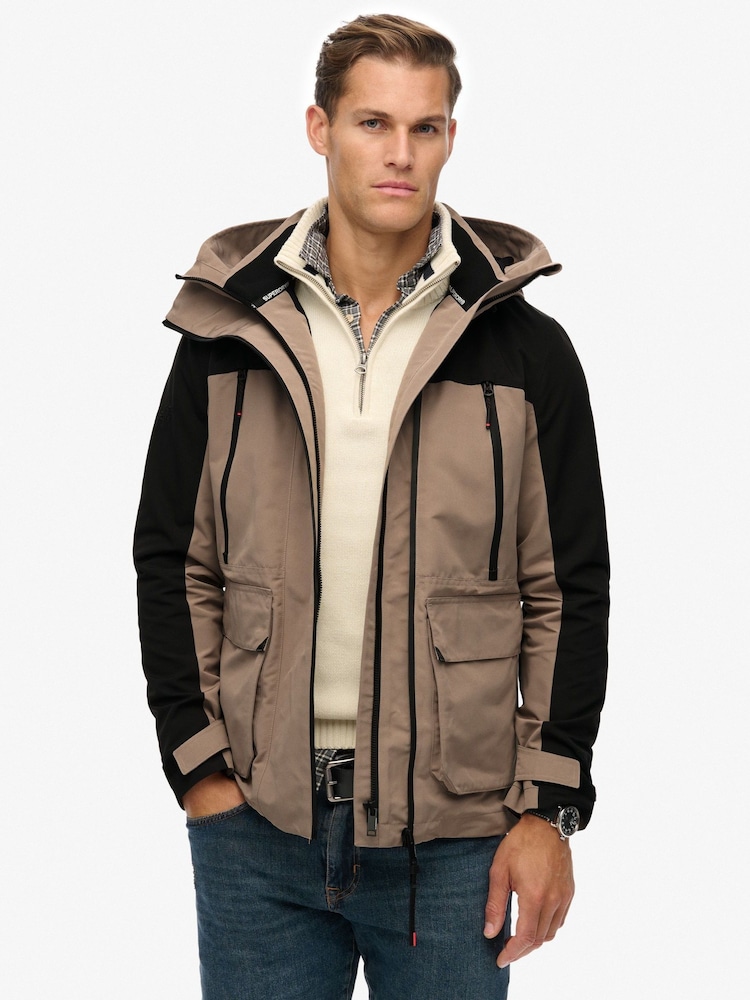 Superdry Grey Hooded Ultimate Embroidered Windbreaker - Image 1 of 6 Superdry Grey Hooded Ultimate Embroidered Windbreaker - Image 1 of 6